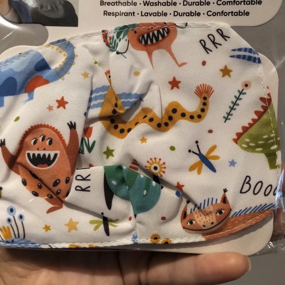 NWT LOT 3 Kids Reusable Masks Children mask printed 2 layers %100 Cotton inside - Picture 7 of 16